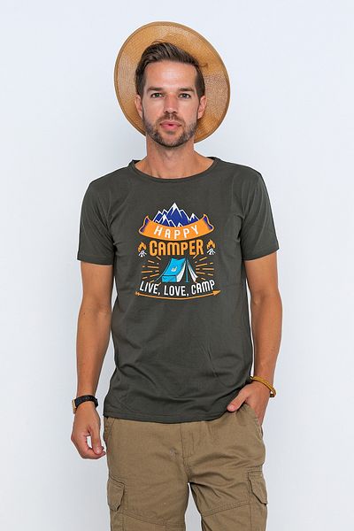XCLSV SPORT Μπλουζάκι κάμπινγκ με στάμπα Happy Camper