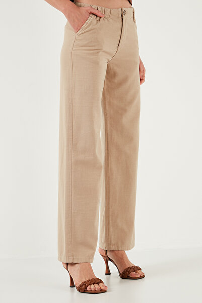 Lela Cotton Standard Fit High Waist Wide Leg Pants Pants 668Yp5193