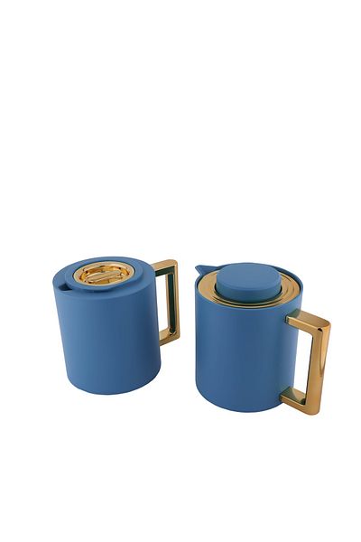 ALSAIF Coffee And Tea Vacuum Flask From Deva Size: 1.0 L Color: Dark Blue/gold