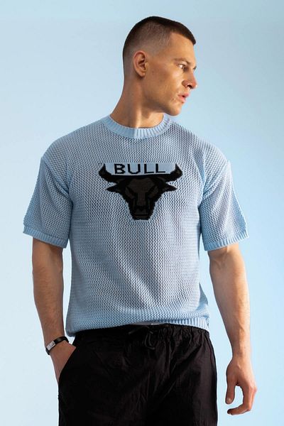 redowl Tricou din tricot perforat cu figură de taur