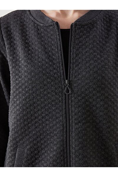 LC Waikiki LCW Grace Antrasit Kolej Yaka Dokulu Kadın Hırka