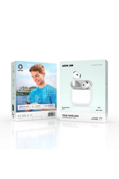 Green Lion سماعات أذن لاسلكية حقيقية 4 G1 - بيضاء