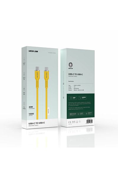 Green Lion كابل سيليكون USB-C إلى USB-C - أصفر