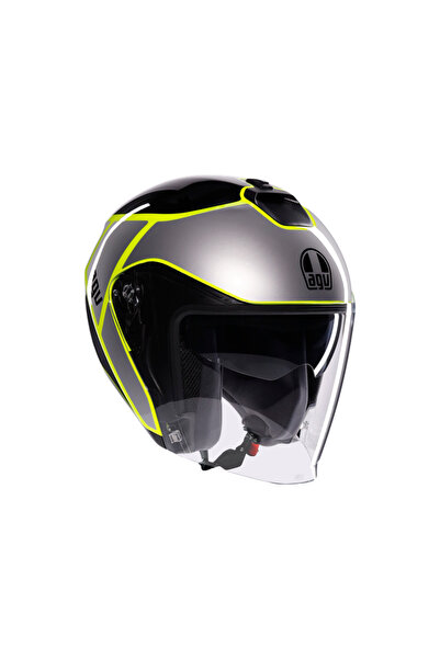 AGV KASK/IRIDES DAVAO BLACK GREY YELLOW FLUO.