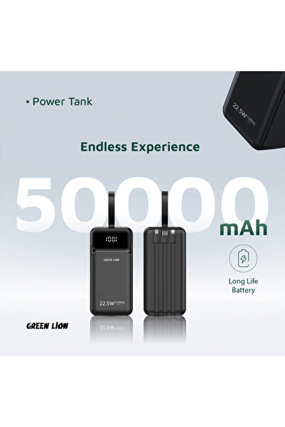 Green Lion باور تانك 50 كيلو باور بانك PD 22.5 وات - أسود