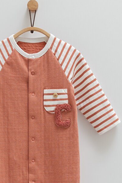 Caramell 2025 New Season Baby Boy Romper - 100% Cotton, 1-3 and 3-6 Months with Booties, 6-9 Months Without Booties