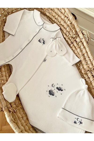 Florijee Twinkle El Işi Organik Yenidoğan Hastane Çıkış Seti Gri-ay Ve Yıldız...