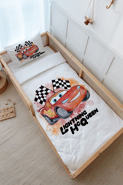Tuğba Kuğu Montessori Duvet Cover Set (100X200) - Cartoon Series - Racer Lightning