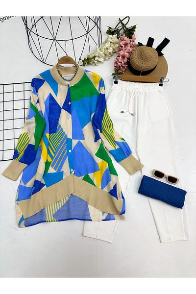 YEDİLALE Women's Viskose Shirt with Riban