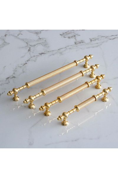 Badem10 10 buc. metal din aur din molid 160 mm mobilier bucătărie sertar dulap dulap mâner mâner