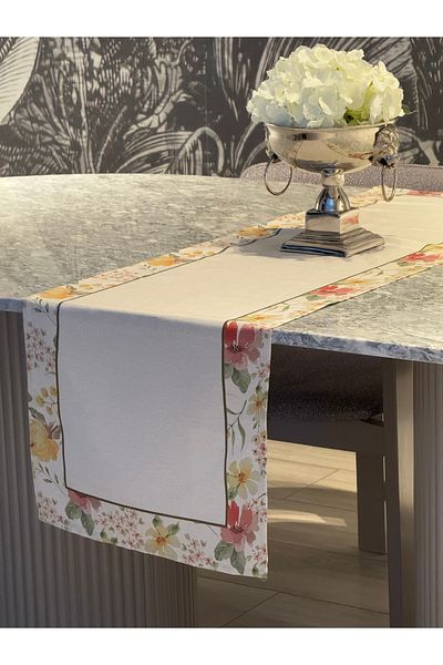 Heriya Linen Jasmin Pattern Runner 40X140 cm