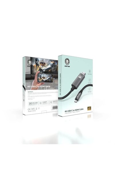 Green Lion 4K Usb-C To Hdmi Cable - Black