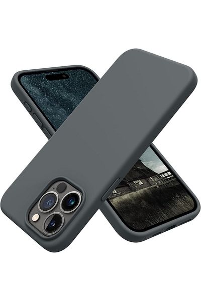 AWH iPhone 15 Pro Case: Slim, Shockproof Silicone Protection in Space Gray (6.1")
