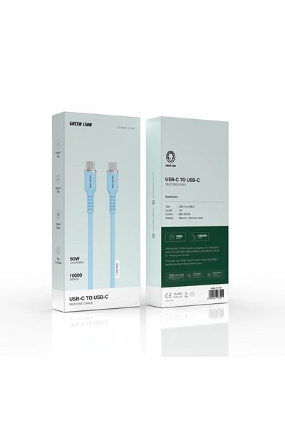 Green Lion Usb-C To Usb-C Silicone Cable - Blue