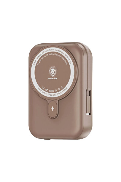 Green Lion باور بانك موناكو ماج سيف 20000 مللي أمبير مع كابل من النوع C - تيتانيوم صحراوي