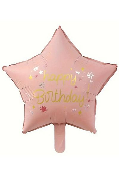 BeySüS Happy Birthday Pink Star Foil Balloon 18 Inch