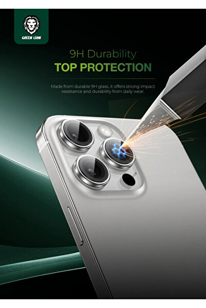 Green Lion عدسة كاميرا سيليكون 16 Pro/Pro Max - فضية