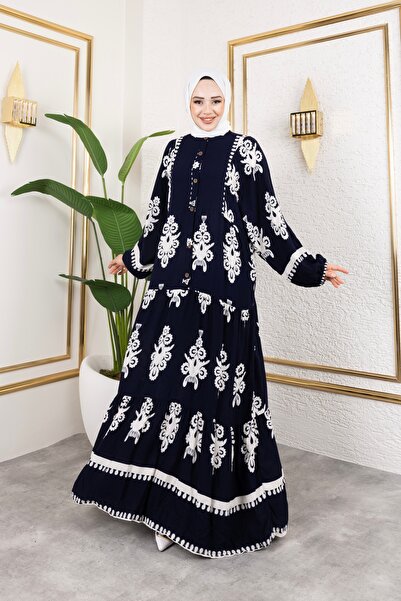 HİRA LİFE FASHİON Rochie pentru femei, cu nasturi în față, guler în V detalia...