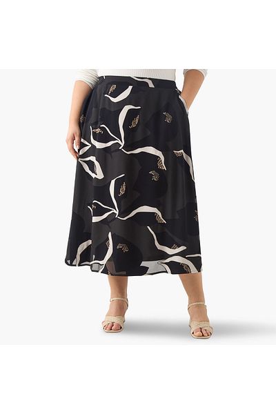 Ulla Popken SHEER BURN OUT  LAYERED SKIRT