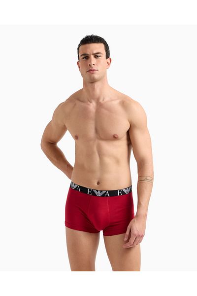 Emporio Armani Men's Cotton Elastic Waist Logo 3-Piece White Boxers Em 000259   Af10778-M0035