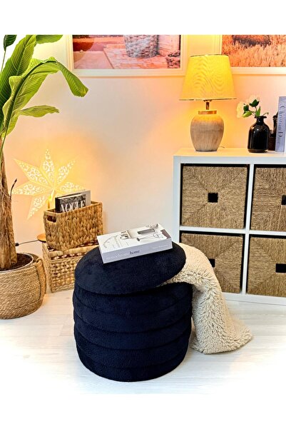 WEBPANYA Geniş Oturum Alanlı Handmade Teddy Kumaş Sandıklı Silindir Dekoratif...