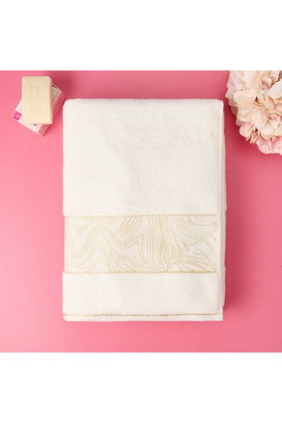 Evidea Soft Glitter Bath Towel - White - 90X150 cm