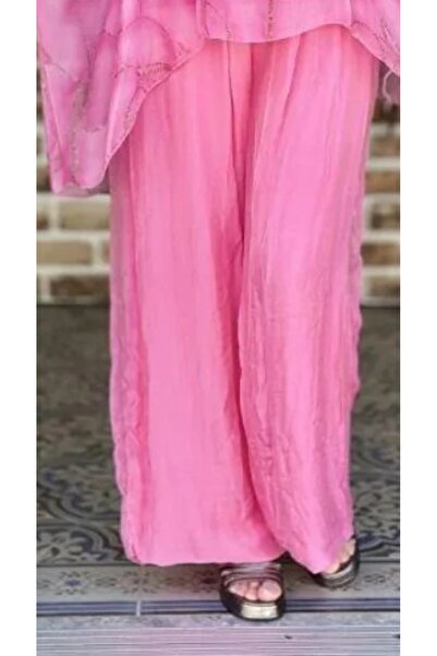 Punta Otantik NP 203002   - Pantaloni roz din mătase italiană