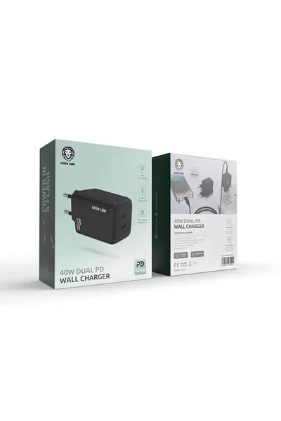 Green Lion أخضر Pd20W+Pd20W المجموع: 40 واط بدون كابل قابس الاتحاد الأوروبي أخضر غامق