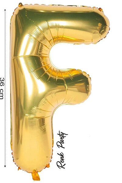renk party Foil Balloon Letter F Helium Balloon 36 cm Gold Color - Letter F B...