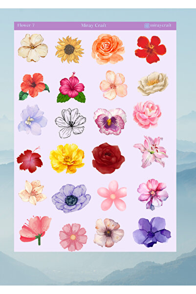 MirayDesign ستايكر بطبعة زهور مقاس 12*17 سم