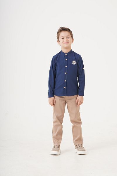 Esterella Boy's Shirt Set - Folding Sleeve, Prevailing Collar, Belt
