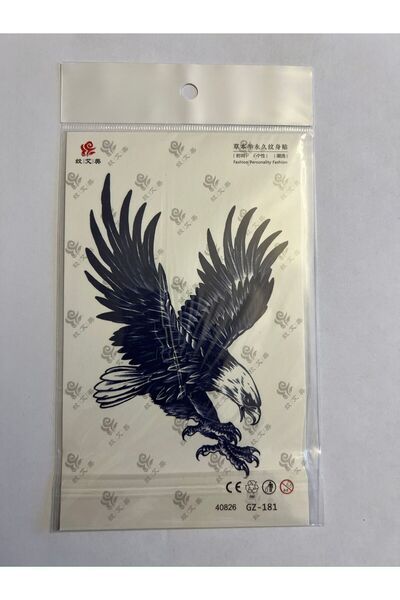 Airbrush Tattoo Pusula Kartal 3 Hafta Kalıcı 4 Adet Birden Yapıştırma Geçici Dövme Yarı Kalıcı Dövmeler