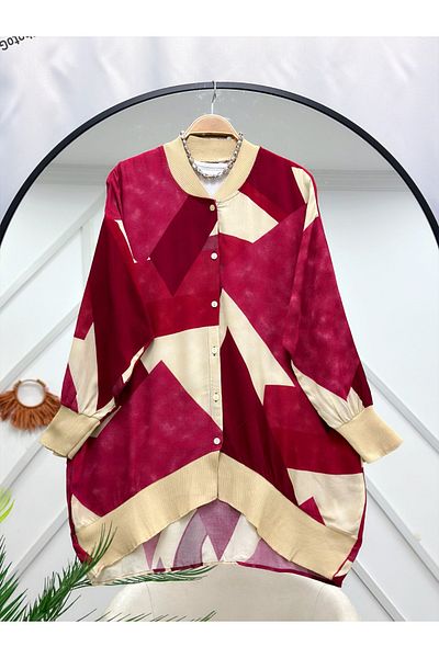 YEDİLALE Women's Viskose Shirt with Riban