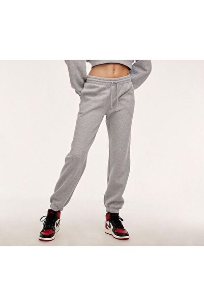 THE WHITE Women's Gray Rubber Leg Raised Sweatpants