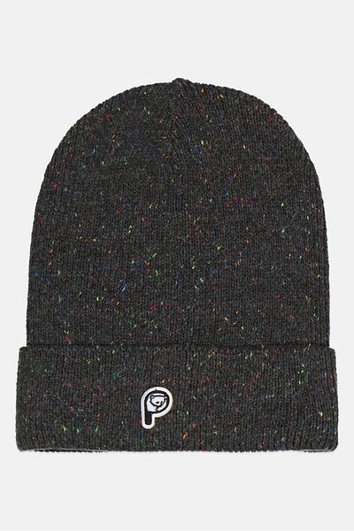 Penfield Men Brand Logo Knitted Beanie, Dark Grey Combo