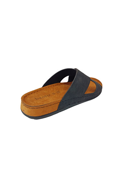 BENTO 63007 Black Men's Daily Cross Slippers