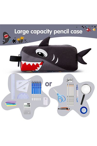 Nohoo Kids Pencil Case / Color Bag Shark - Grey