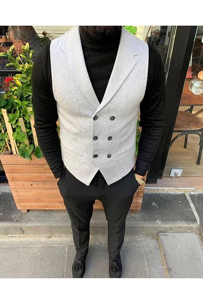 FMB Ticaret Italian Cut Premium Collarless Classic Vest