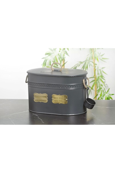 Evistro Metal Deterjan Saklama Kovası 2 Bölmeli Ölçekli Antrasit