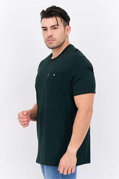 Ben Sherman Men Crew Neck Short Sleeves Brand Logo T-shirt, Dark Green