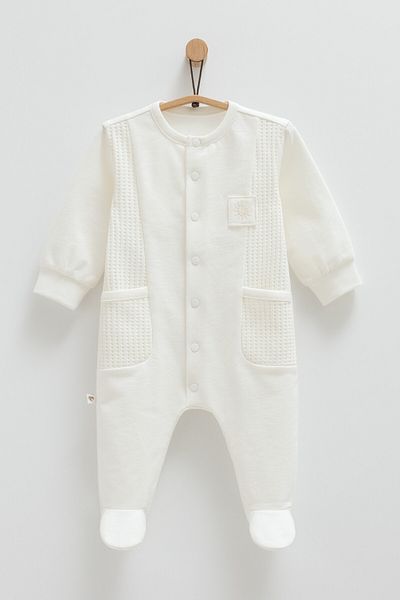 Caramell 2025 New Season Baby Boy Romper - 100% Cotton, 1-3 and 3-6 Months with Booties (6-9 and 9-12 Months Without Booties)