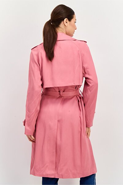 Tommy Hilfiger Women Plain Belted Trench Coat, English Pink