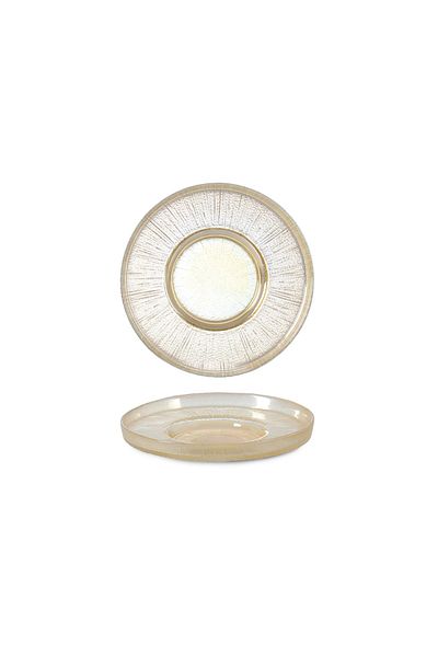İpek Silk 14304 Striped Tea Plate with Honey Luster - 12 cm