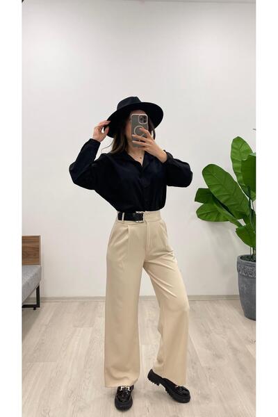 Nazline ЖІНОЧІ ШТАНИ З ДЕТАЛЬНИМИ ПЛИСОЧКАМИ, ДОВГІ, З ДВОЙНИМ ТКАНИНОЮ, З ШИ...