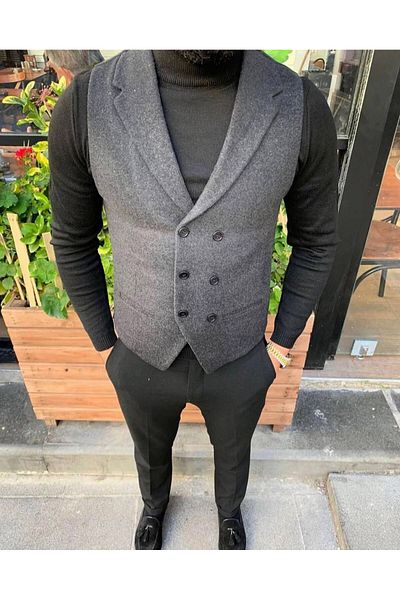 FMB Ticaret Italian Cut Premium Collarless Classic Vest