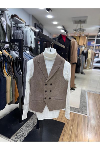 FMB Ticaret Italian Cut Premium Collarless Classic Vest