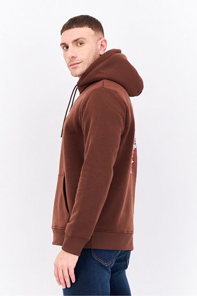Members Only Men Embroidered Logo Long Sleeves Hoodie, Brown