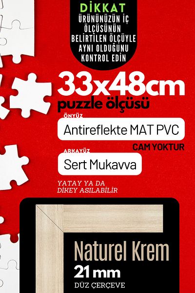 CreaWitch 21mm- 33X48 cm Antireflective Matte Pvc Li Photo 500 Pieces Puzzle Document Frame Horizontal Vertical 21Pcs
