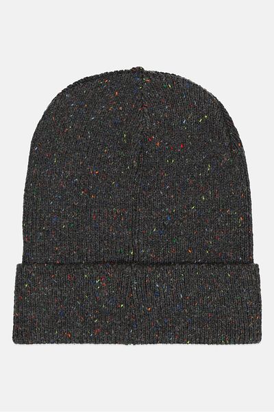 Penfield Men Brand Logo Knitted Beanie, Dark Grey Combo