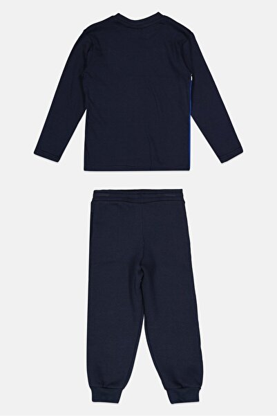Ellesse Toddlers Boy 3 Pcs Brand Logo Sweatshirt And Sweatpants, Navy